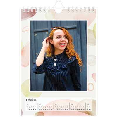 Calendário A5 — Manchas de aquarela [Fevereiro]