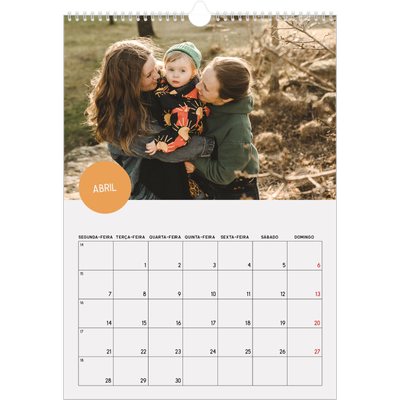 Calendário A3 — Autocolante de fotografia [Abril]