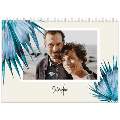 Calendário A4 duplo — Flores pintadas [capa]