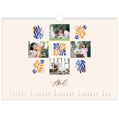 Calendário A3 Horizontal — Coral minimalista [capa]