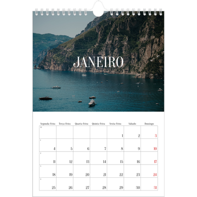 Calendário fotográfico A4 — Escapadinha infinita [Janeiro]