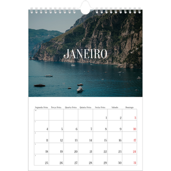 Calendário fotográfico A4 — Escapadinha infinita