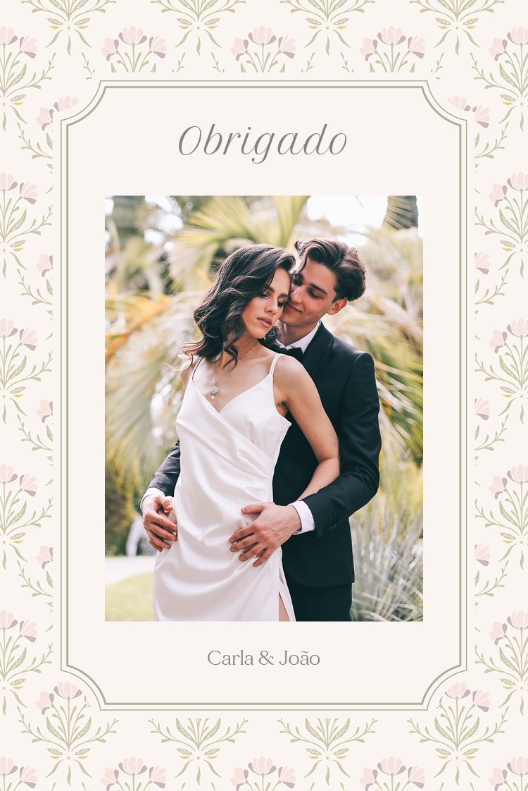 Cartões de agradecimento — Flores vintage