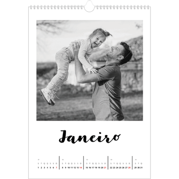 Calendário fotográfico A4 — Escrito à mão