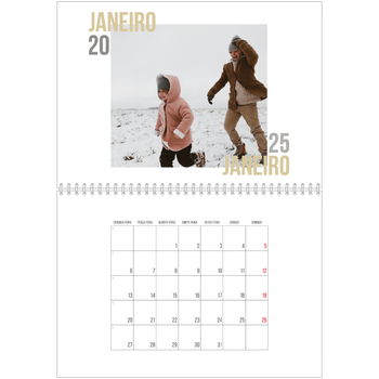 Calendário fotográfico duplo A4 — Tipo de casal