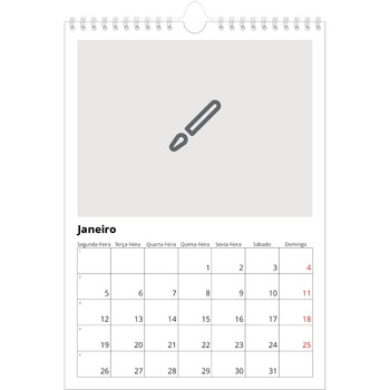 Calendário fotográfico A4 — Desenhe o seu próprio produto