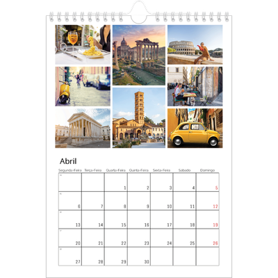 Calendário fotográfico A4 — Moldura [Abril]