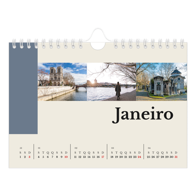 Calendário A5 horizontal — Vistas do mundo [Janeiro]