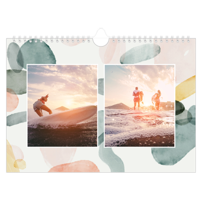 Calendário A4 horizontal — Manchas de aquarela [capa]