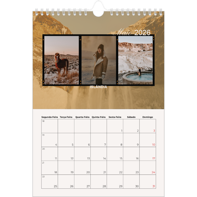 Calendário fotográfico A4 — Aventura e desejo de viajar [capa]