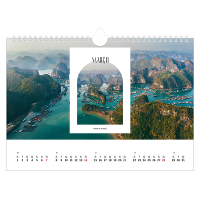 Calendário A4 horizontal — O arco aberto [Março]