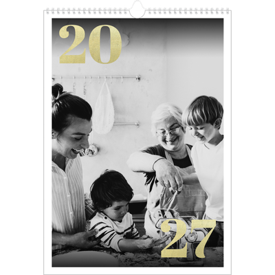 Calendário A3 — Números grandes com purpurinas [capa]
