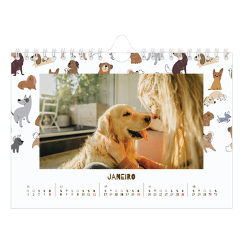 Calendário de Fotografias A5 Paisagem — Cãozinho brincalhão