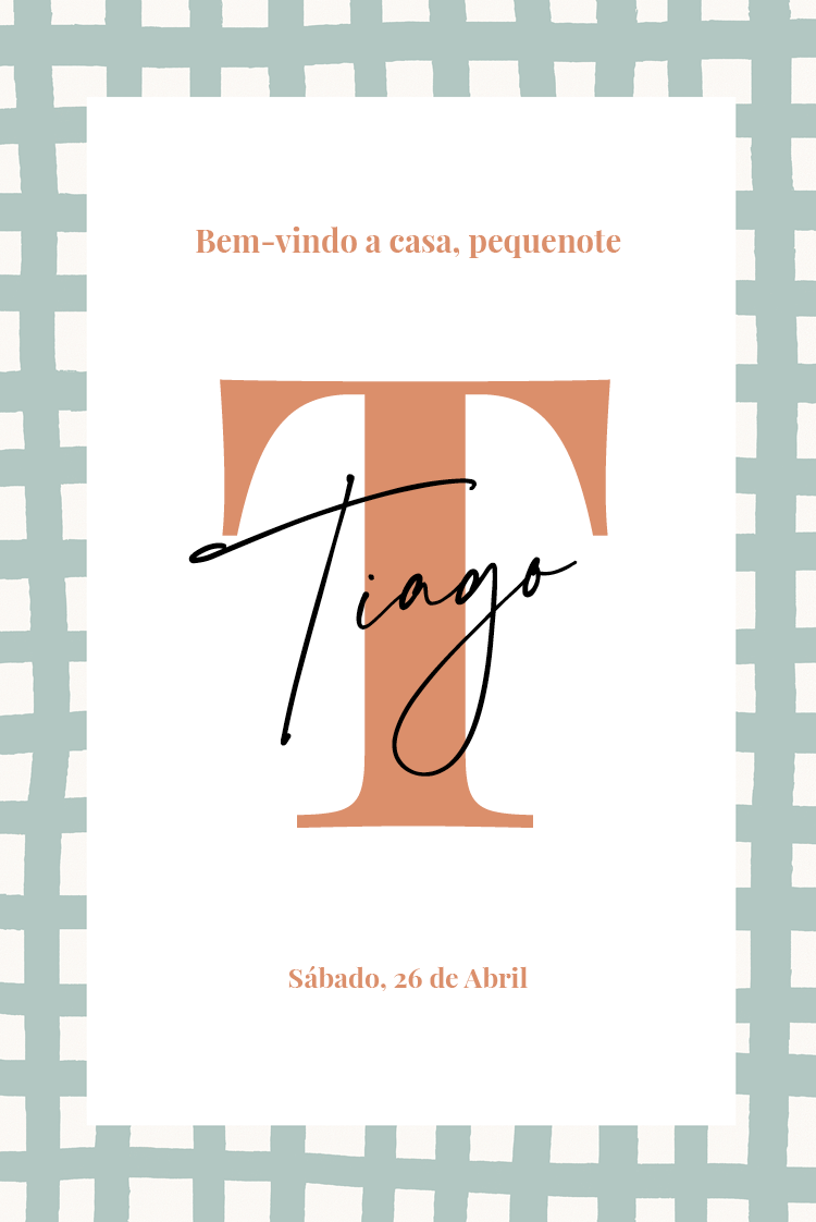 Convites — Letra em patchwork