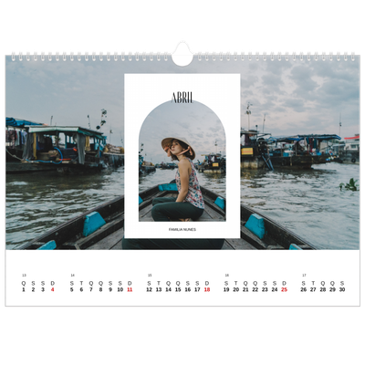 Calendário A3 Horizontal — O arco aberto [Abril]