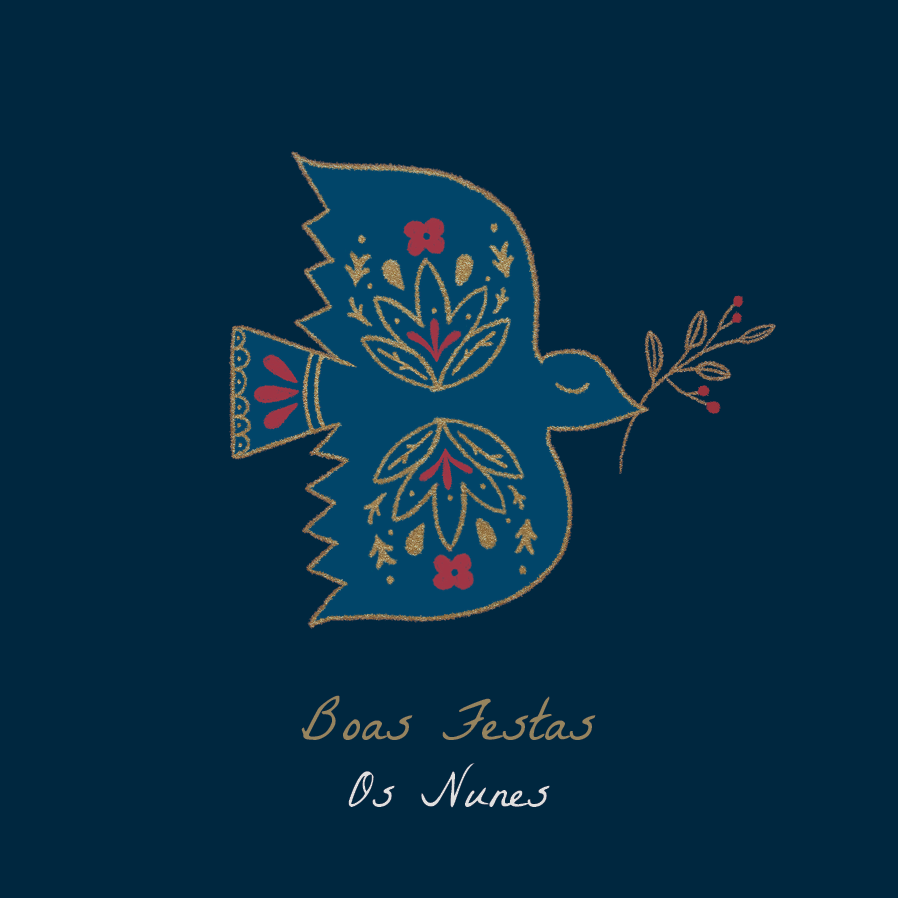 Cartões — Pomba folclórica - azul-marinho