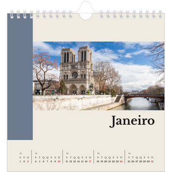 Calendário fotográfico quadrado — Vistas do mundo