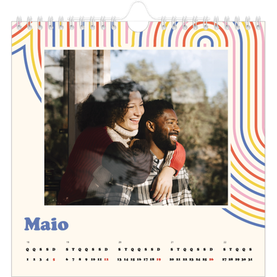 Calendário quadrado — Linhas retro [capa]