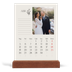 Calendário de mesa com suporte em madeira - vertical  — Iniciais em flor [Abril]