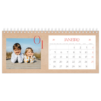Calendário de Fotografias de Mesa — Toques de vermelho