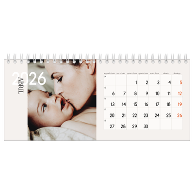 Calendários de mesa — Texto sobreposto [Abril]