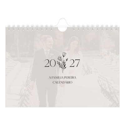 Calendário A5 horizontal — Iniciais em flor [capa]