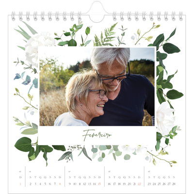 Calendário quadrado — Flores tradicionais [Fevereiro]