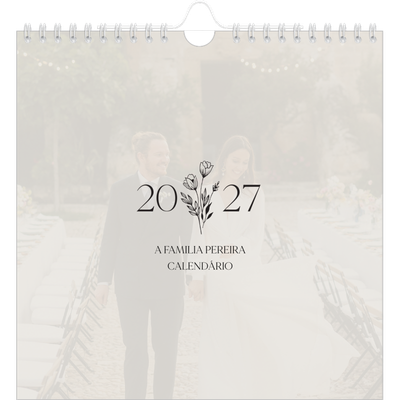Calendário quadrado — Iniciais em flor [capa]