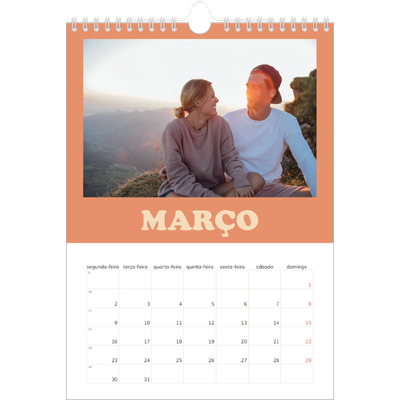 Calendário fotográfico A4 — Molduras retro [Março]