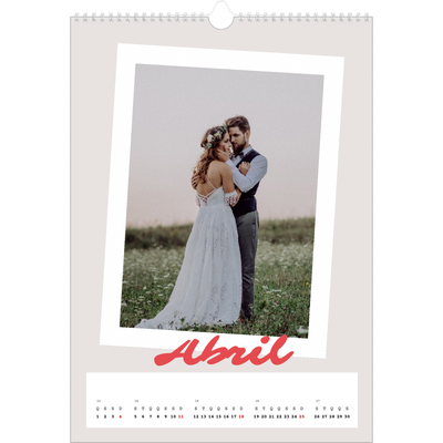 Calendário A3 — Assinado a carmim [Abril]