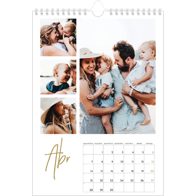 Calendário fotográfico A4 — Texto para rabiscar [Abril]