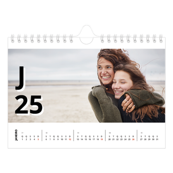 Calendário de Fotografias A5 Paisagem — Estilo de carta