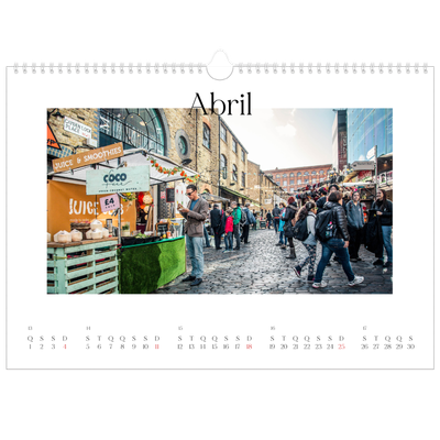 Calendário A3 Horizontal — O meu diário de viagem [Abril]