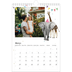 Calendário fotográfico A4 — Animais em aguarela [Março]