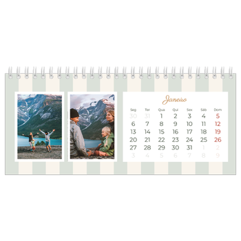 Calendário de Fotografias de Mesa — Escrita e riscas