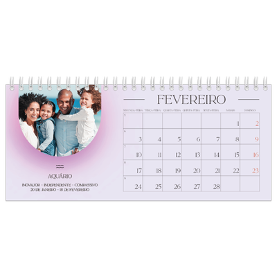 Calendários de mesa — Degradê de astrologia [Fevereiro]