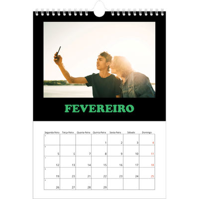 Calendário fotográfico A4 — Tipo divertido [Fevereiro]
