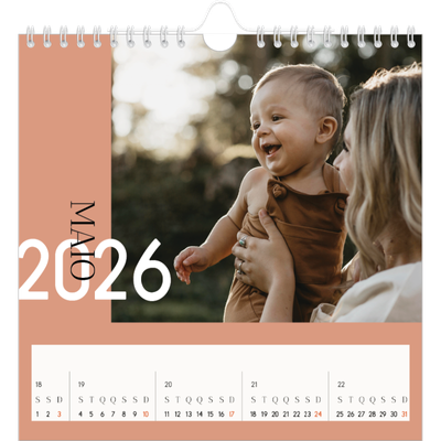 Calendário quadrado — Texto sobreposto [capa]