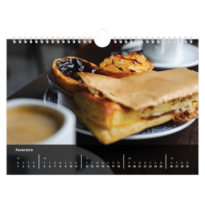 Calendário A4 horizontal — Complementos [Fevereiro]