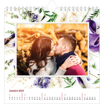 Calendário fotográfico quadrado — Molduras de flores