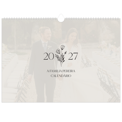 Calendário A3 Horizontal — Iniciais em flor [capa]