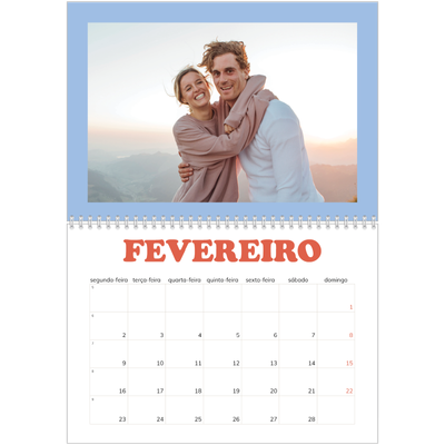 Calendário A4 duplo — Molduras retro [Fevereiro]