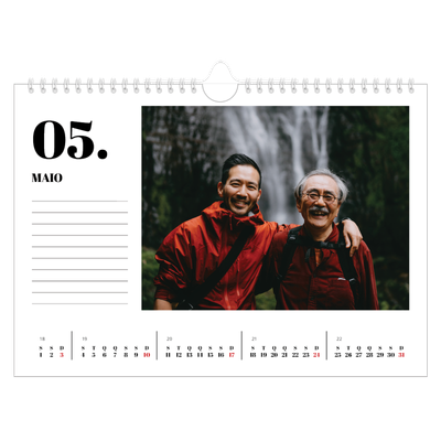 Calendário A4 horizontal — Serif e momentos [capa]