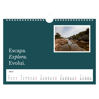 Calendário A4 horizontal — Terra editorial [Abril]