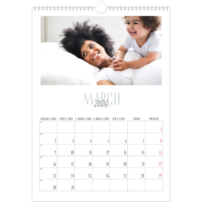 Calendário A3 — Tipografia mista [Março]