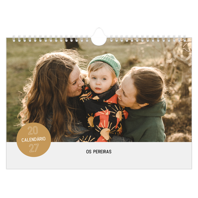 Calendário A4 horizontal — Autocolante de fotografia [capa]