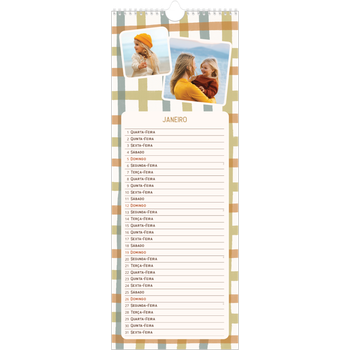 Calendário fino (15 x 40 cm) — Padrões retro