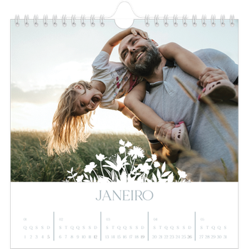 Calendário fotográfico quadrado — Motivo floral