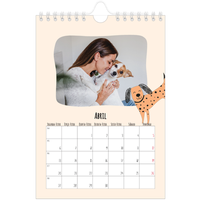Calendário A5 — Patas de cão e garatujas [Abril]
