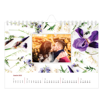 Calendário de Fotografias A5 Paisagem — Molduras de flores